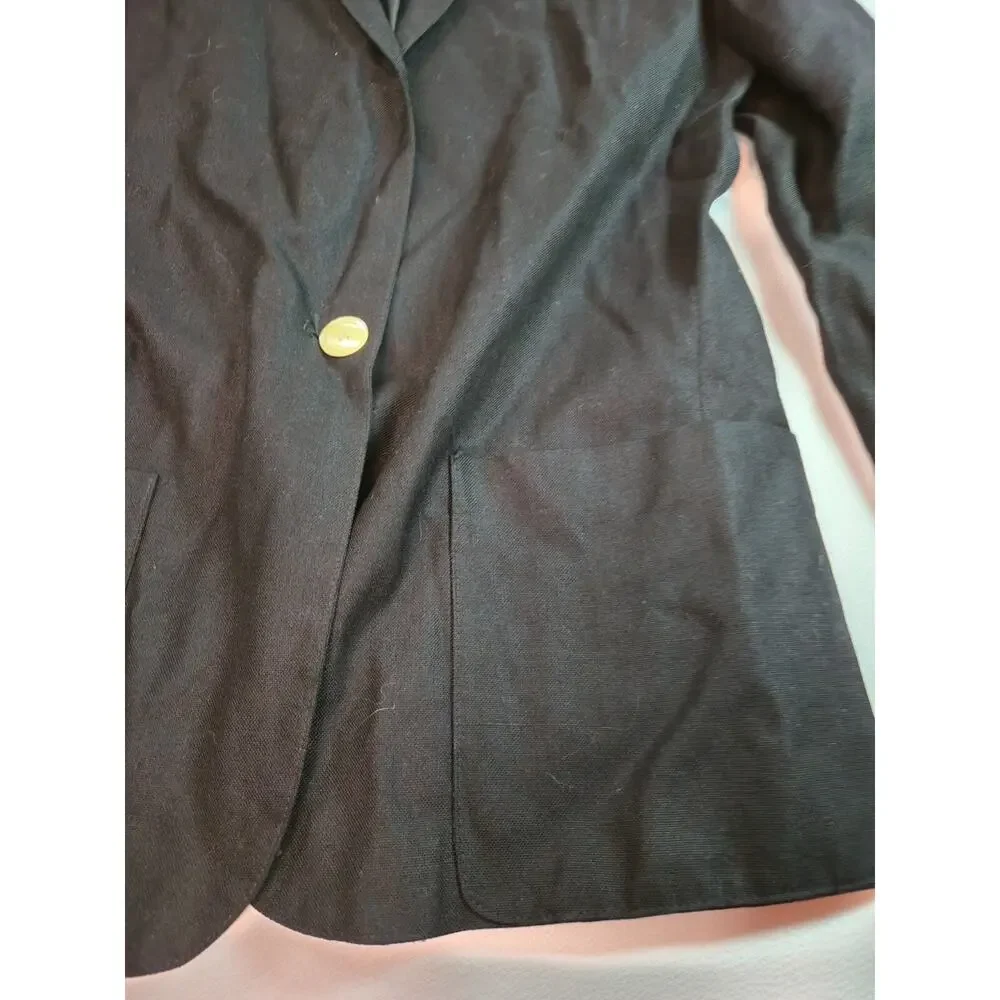 Christian Dior Womens Blazer Suit Jacket Size 10 Black Vintage Single Button